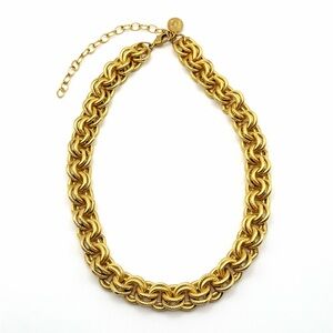 Susan Shaw Gold Tone Chunky Double Rope Link Chain Statement Necklace 16-19”